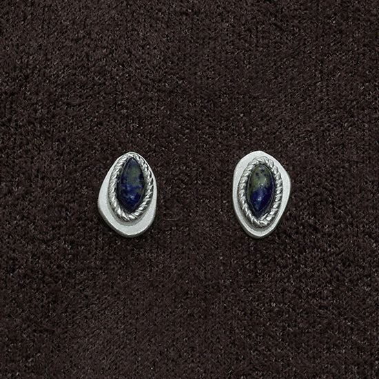 OLIO E ACETO Sterling Silver Lapis Lazuli/Red Snakeskin Jade Flower Earrings OLIO-OA13E09-LY Blue(OA13E08)